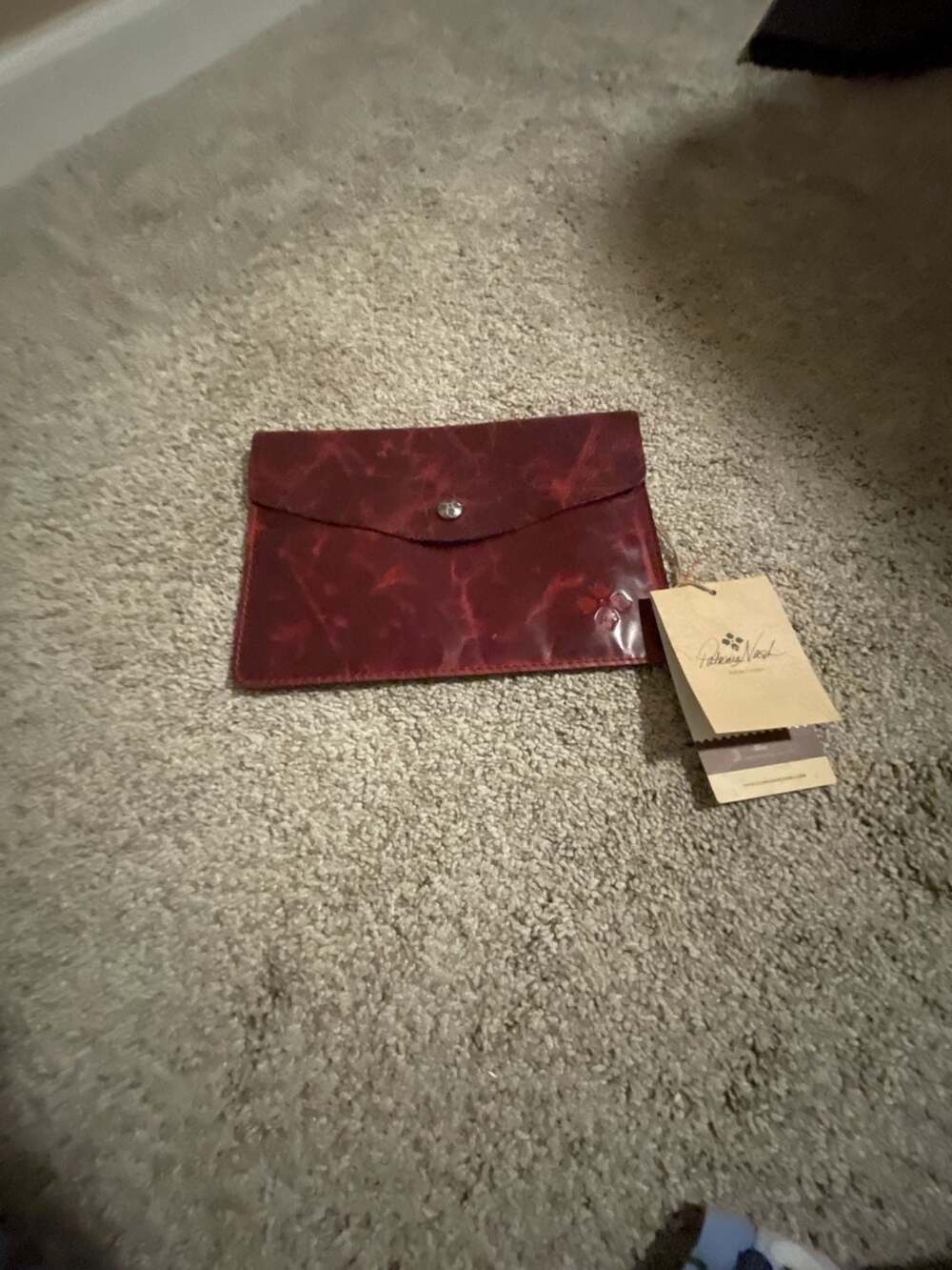 Patricia Nash Leather Envelope Clutch Red